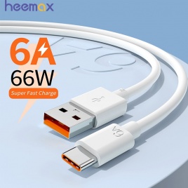 6A 66W USB Type C Сверхбыстрый кабель для Huawei Mate 40 50 Xiaomi 11 10 Pro OPPO R17 Быстрая зарядка USB-C Зарядный кабель Кабель для передачи данных
