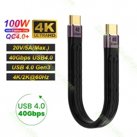 Кабель USB 4.0 Gen3 для передачи данных PD 100 Вт, 5 А, кабель для быстрой зарядки USB C — Type C Кабель Thunderbolt 3, 4K, 60 Гц, кабель USB Tipo C, 40 Гбит/с