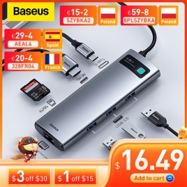 Baseus USB C HUB Type C to HDMI-совместимый адаптер USB 3.0 8 в 1 Type C HUB Dock для MacBook Pro Air USB C Splitter
