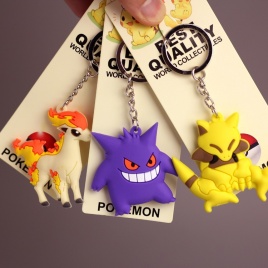 Покемон Аниме Marowak Abra Gengar Ponyta Porygon Сплав Силиконовый Брелок Аксессуары Подвеска Сумка Брелок Подвеска Подарки На День Рождения
