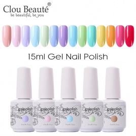 Clou Beaute 64 Цвета Гель-лак для ногтей Белый Гель-лак УФ-база для ногтей Матовый гель Soak Off УФ-лак Гель-краска 15 мл Nail Art