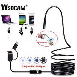 Эндоскопическая камера 7 мм 3 в 1 USB мини-видеокамеры IP67 Водонепроницаемая 6 светодиодная бороскопическая инспекционная камера для Windows Macbook PC Android