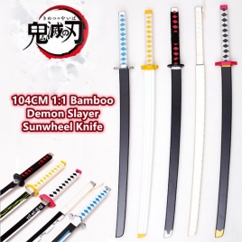 104 см Demon Slayer 1:1 Sunwheel Knife Tanjirou Katana Bamboo аниме модель оружия ниндзя детские игрушки косплей реквизит мальчик подарочная коллекция