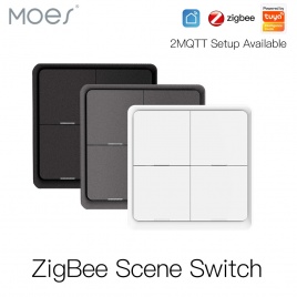 4 Gang Tuya ZigBee Wireless 12 Переключатель сцены Кнопочный контроллер Сценарий автоматизации с питанием от батареи для устройств Tuya