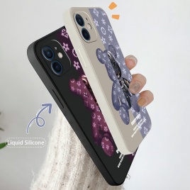 Механическая защита объектива медведя для iPhone 11 12 13 Pro MAX 6 6S 7 8 Plus XS 12 13 Mini X XR SE 2020, силиконовый чехол для телефона