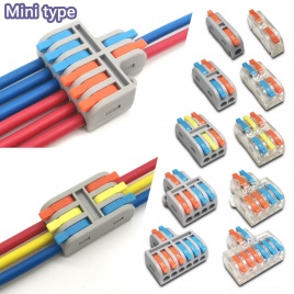 Мини-кабельные разъемы Fast Wire Универсальный компактный проводник Пружинный разъем для проводки Вставной клеммный блок 2-2M