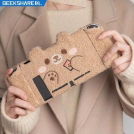 LIENG GeekShare Nintendo Switch чехол с милым медведем, плюшевый Nintend Switch, защитный жесткий чехол, раздельный чехол Joy-con для аксессуаров NS