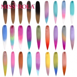 Miss Rola Synthetic 28Inch 100G NEW COLOURS Hair Extension Yaki Straight Jumbo Braiding Hair Предварительно растянутая коса Волосы канекалона