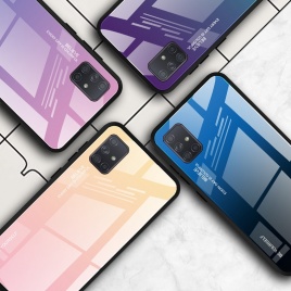 Чехол для Samsung Galaxy A51 A71, чехол Luxuey с мягкой рамкой, задние крышки для Samsung Galaxy A81 A91, чехол из закаленного стекла с постепенным изменением
