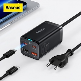 Baseus 65W GaN Зарядное устройство для настольных ноутбуков Быстрое зарядное устройство 4 в 1 Адаптер для iPhone 13 12 Pro Max Xiaomi Samsung Планшеты Телефон Зарядное устройство