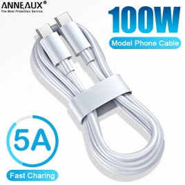 Кабель для передачи данных 100 Вт для Samsung S20 Fe PD USB C к USB Type C Шнур для быстрого зарядного устройства Xiaomi Redmi Note 11 10 Аксессуары для Huawei Macbook