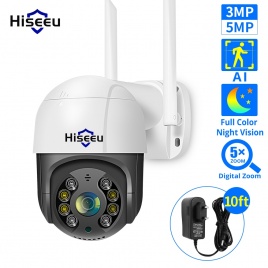 Hiseeu 2MP 3MP Speed ​​Dome Wireless WIFI Camera 2MP 3MP Outdoor 5x Digital Zoom PTZ IP Camera 5MP Audio CCTV Camera Surround