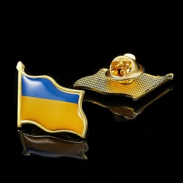 Украина флаг страны размахивая 3D лацкан шляпа кепка галстук булавка значок республика брошь патриотизм гордость