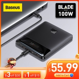 Мировая премьера Power Bank Baseus 100 Вт 20000 мАч Type C PD Быстрая зарядка Powerbank Портативное внешнее зарядное устройство для ноутбука
