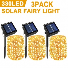 Солнечная фея гирлянда 340LED открытый сад украшения гирлянды водонепроницаемый 8 режимов медный провод свет для рождественского уличного патио