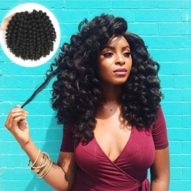 SAMBRAID 8-дюймовый Ombre Jumpy Wand Curl Вязание крючком Косы Ямайский Bounce Curl Синтетическое наращивание волос крючком для чернокожих женщин