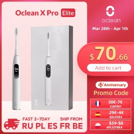 Электрическая зубная щетка Oclean X Pro Elite Sonic Умная электрическая зубная щетка IPX7 Quiet Mark Быстрая зарядка Обновление для зубной щетки XPro