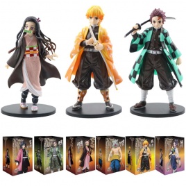 Anime figure Demon Slayer Figure Kamado Tanjirou Nezuko Action Figures PVC Model Toys Zenitsu Figurine Inosuke Kimetsu No Yaiba