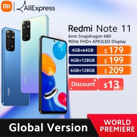 [Мировая премьера] Глобальная версия Xiaomi Redmi Note 11 Mobile 64/128 ГБ Snapdragon 680 Octa Core 33 Вт Pro Быстрая зарядка 50-мегапиксельная камера