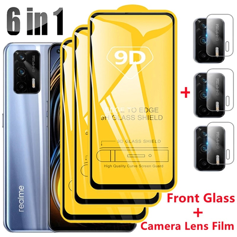 Защитные пленки 6-в-1 9D для Realme GT 5G Neo 6 7 8 Pro Пленка для объектива камеры Realme 8i X2 Pro XT Narzo 30 Neo 2 C21 9i Glass фото 1