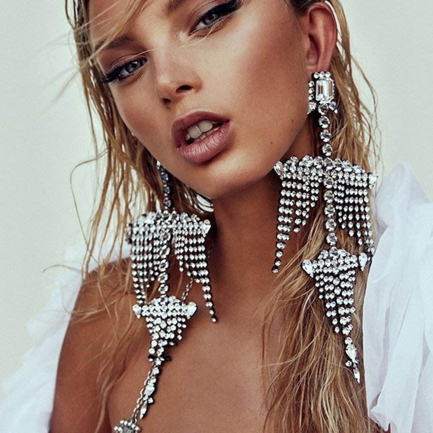 Diy Luxury Oversize Женские серьги с кисточками Большие длинные серьги-подарки для рождественской вечеринки фото 1