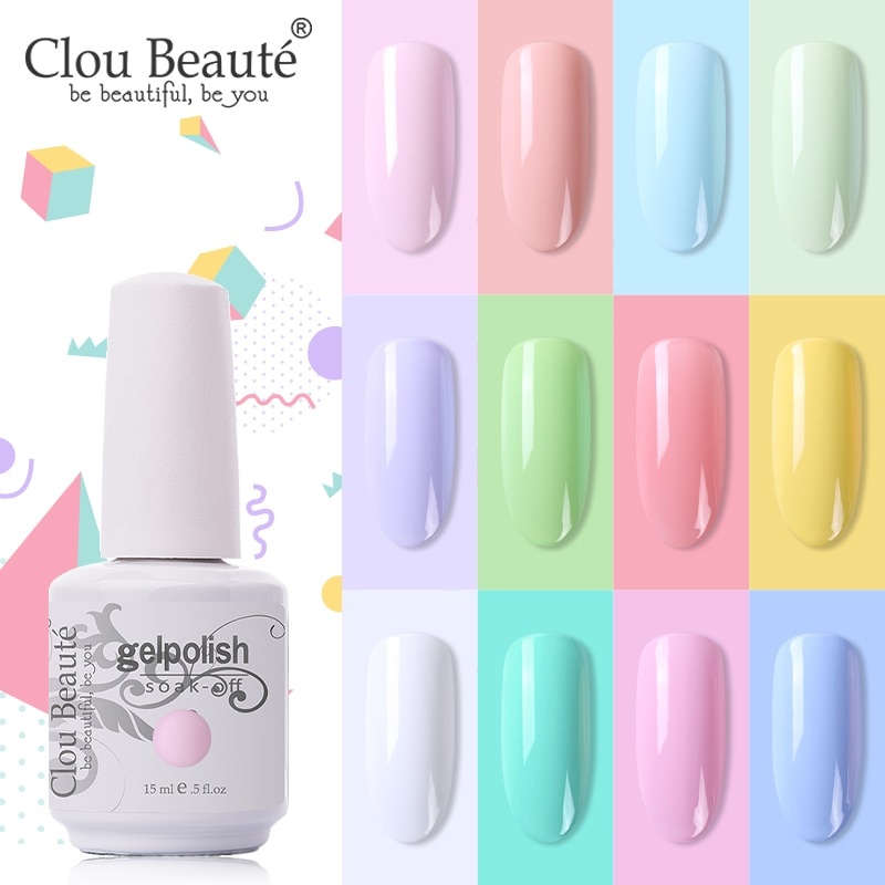 Clou Beaute 64 цвета гель-лак для ногтей Vernis Ongle полуперманентный клей для ногтей лак 15 мл базовый верхний слой гель для ногтей УФ-цвета фото 1