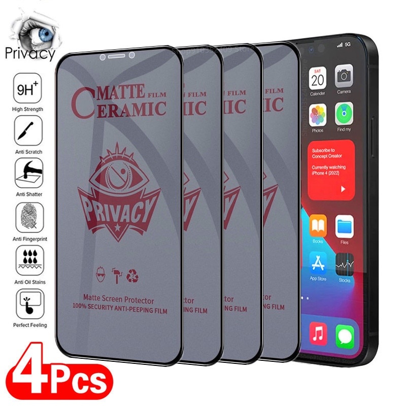 1-4 шт матовые керамические защитные пленки для экрана для iPhone 12 13 11 Pro Max Mini антишпионская пленка для IPhone XS Max X XR 7 8 6S Plus фото 1