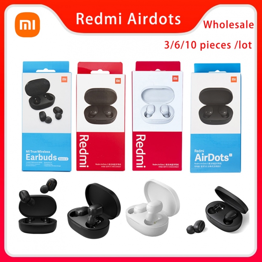 3/6/10 шт. Xiaomi Redmi AirDots 2 Шумоподавление с микрофоном AI Control White Redmi AirDots S True Wireless Headset Оптовая продажа фото 1