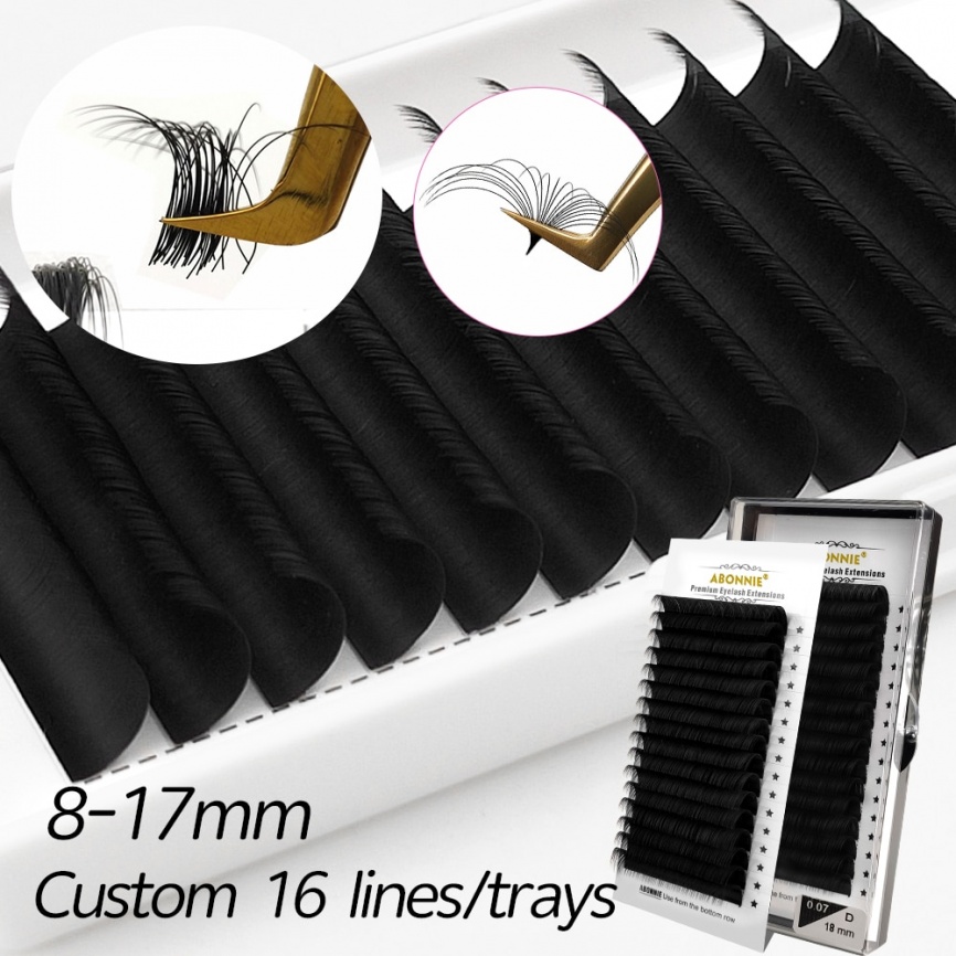 Abonnie Individual Classic Наращивание ресниц C/D Curl Lashes Extension Russian Volume Lashes Matte Faux Mink Professional Cilios фото 1