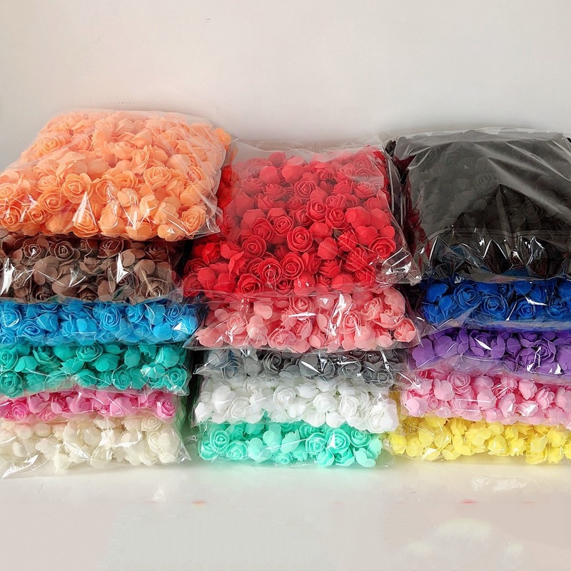 200/100/50 Искусственные головки роз из пенопласта 3,5 см Искусственные цветы для медведя из розы Подарок на день Святого Валентина Свадебная вечеринка Цветочные украшения фото 1