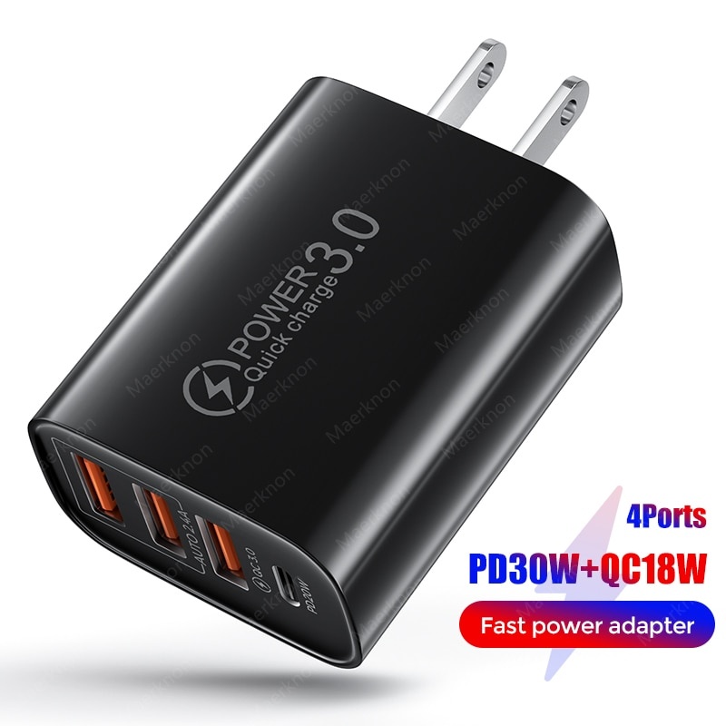 48 Вт Зарядное устройство USB Type C Quick Charge QC 3.0 pd Быстрая зарядка для iPhone 12 13 Xiaomi Samsung Настенное зарядное устройство для мобильных телефонов EU / US Plug фото 1