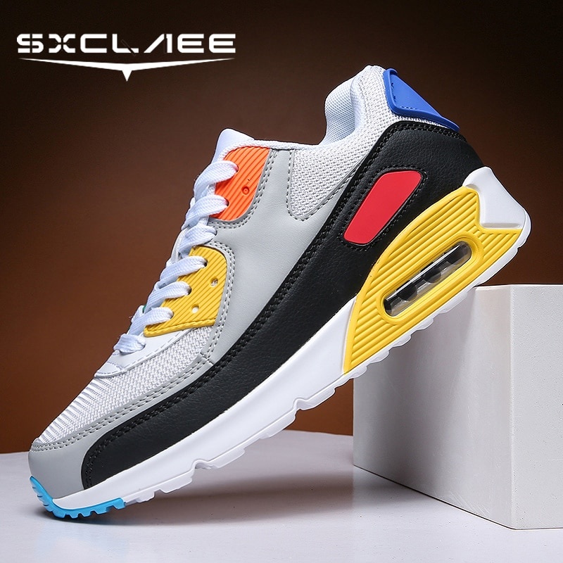Sxclaee Air Cushion Мужская повседневная обувь Дышащие удобные кроссовки с сетчатой ​​подкладкой Впитывающие пот дезодоранты Спортивная обувь Размер 47 фото 1