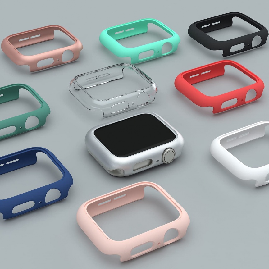 Матовый чехол для Apple Watch 45 мм 41 мм 38 мм 42 мм 40 мм 44 мм, жесткий поликарбонатный бампер, защитная рамка для iWatch SE 7, 6, 5, 4, 3, 2, 1 фото 1
