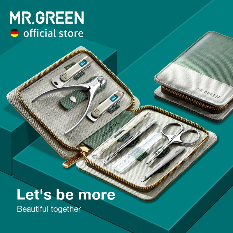 MR.GREEN Маникюрный набор Педикюрные наборы Кусачки для ногтей Нержавеющая сталь Профессиональные инструменты для нарезки ногтей с набором для путешествий фото 1