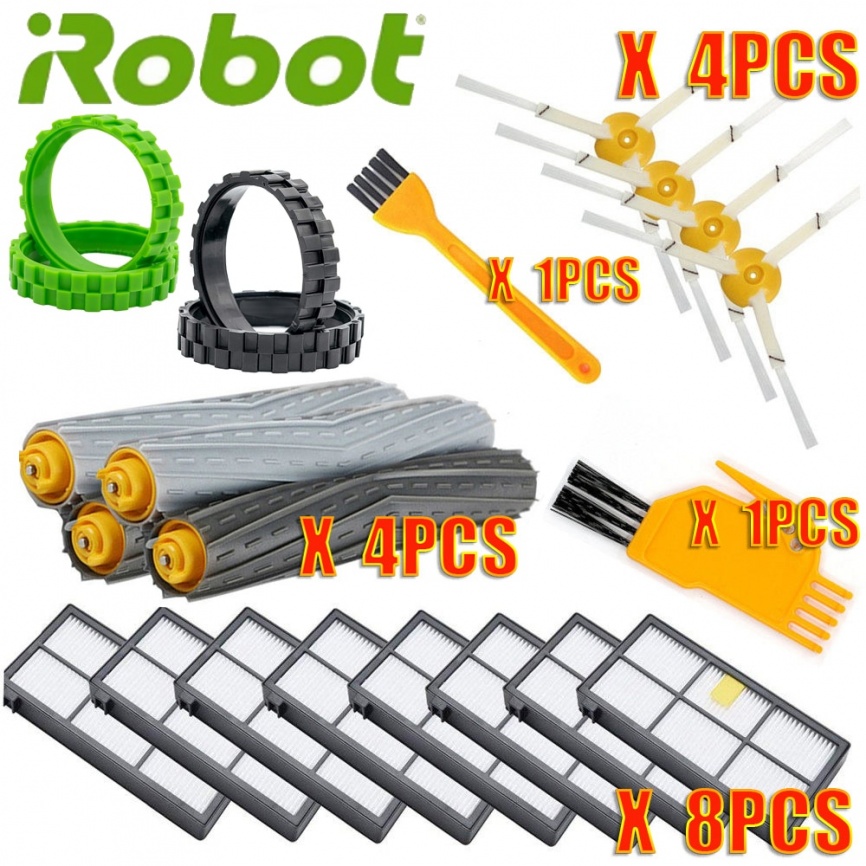 Комплект деталей для IRobot Roomba серии 800 860 865 866 870 871 880 885 886 890 900 960 966 980-щетки и фильтры фото 1