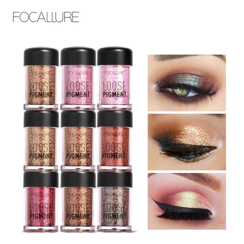 FOCALLURE 18 Цветов Блеск Тени Для Век Косметический Алмазный Пигмент Глаза Рассыпчатая Пудра Макияж фото 1