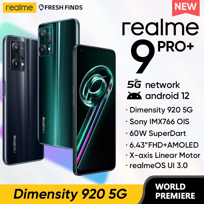 [Мировая премьера] Мобильный телефон realme 9 pro plus 5G Смартфон Dimensity 920 Sony imx766 ois камера 60 Вт SuperDart AMOLED дисплей фото 1