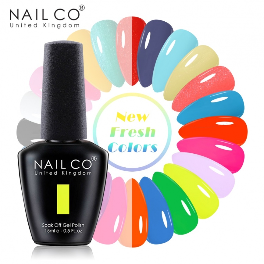 NAILCO 15 мл Summer Obvious Fresh Fluorescence Color Series Гель-лак для ногтей Дизайн ногтей Блеск Маникюрный набор УФ / светодиодный гель для ногтей фото 1