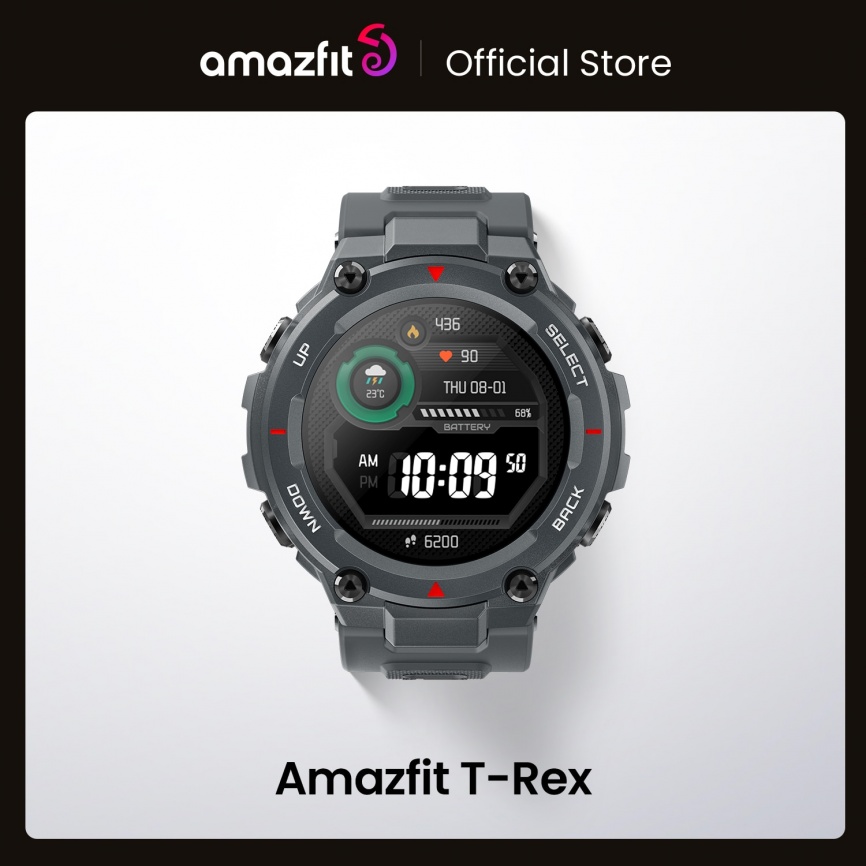 Новинка 2020 CES Amazfit T rex T-rex SmartWatch Control Music 5ATM Smart Watch GPS/GLONASS 20 дней автономной работы MIL-STD для Android фото 1