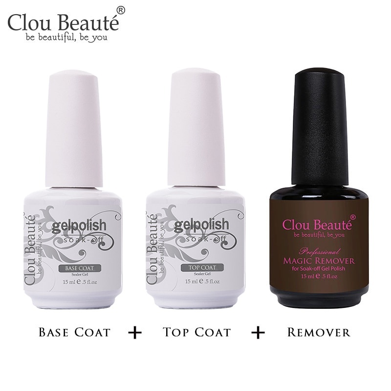 Clou Beaute 15 мл верхнее покрытие базовое покрытие лак для ногтей гель-лаки маникюр дизайн ногтей замочить лак долговечный гель-праймер фото 1