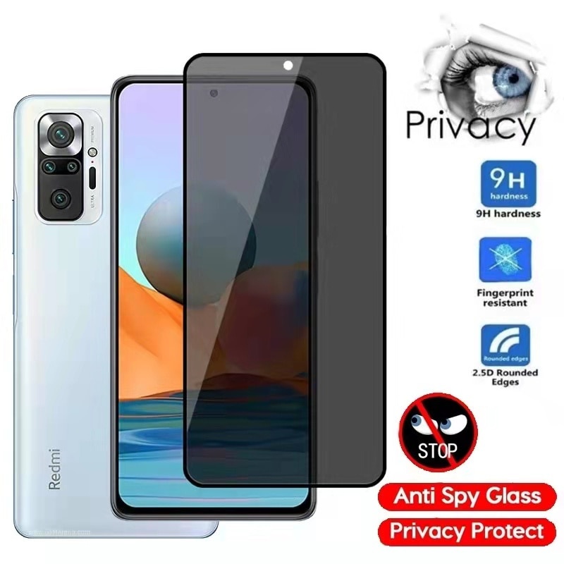 Защитная пленка для экрана от шпиона для Xiaomi Poco X3 Pro M3 F3 F2 Privacy Glass на Xiaomi Redmi Note 10 9 8 Pro 10s 9s 8T 8 7 9A 9 9C 9T фото 1