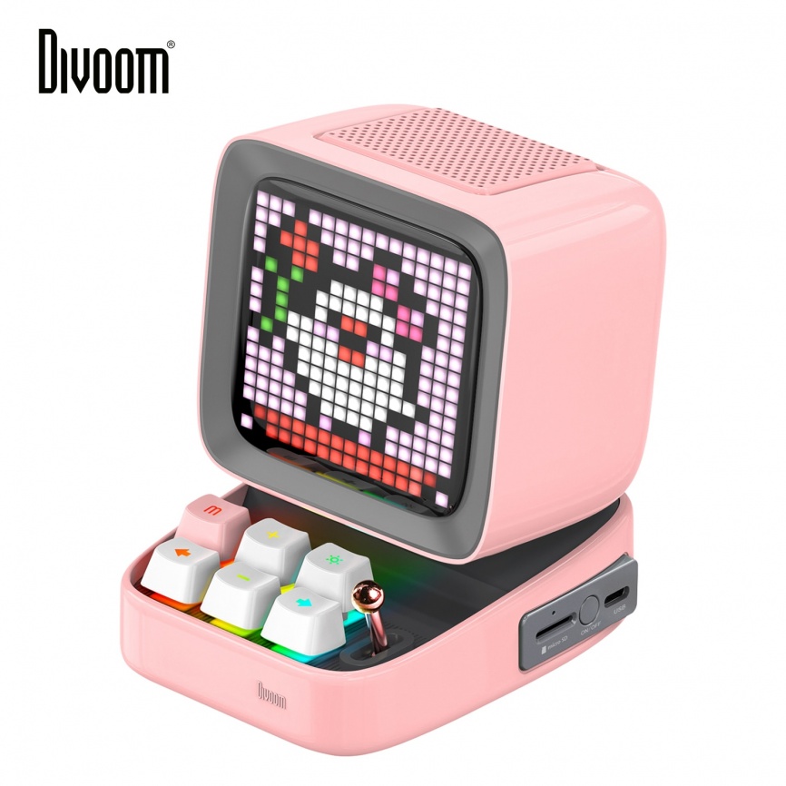 Divoom Ditoo-Plus Retro Pixel Art Bluetooth портативный динамик будильник DIY светодиодный дисплей, милый подарок украшение для дома фото 1