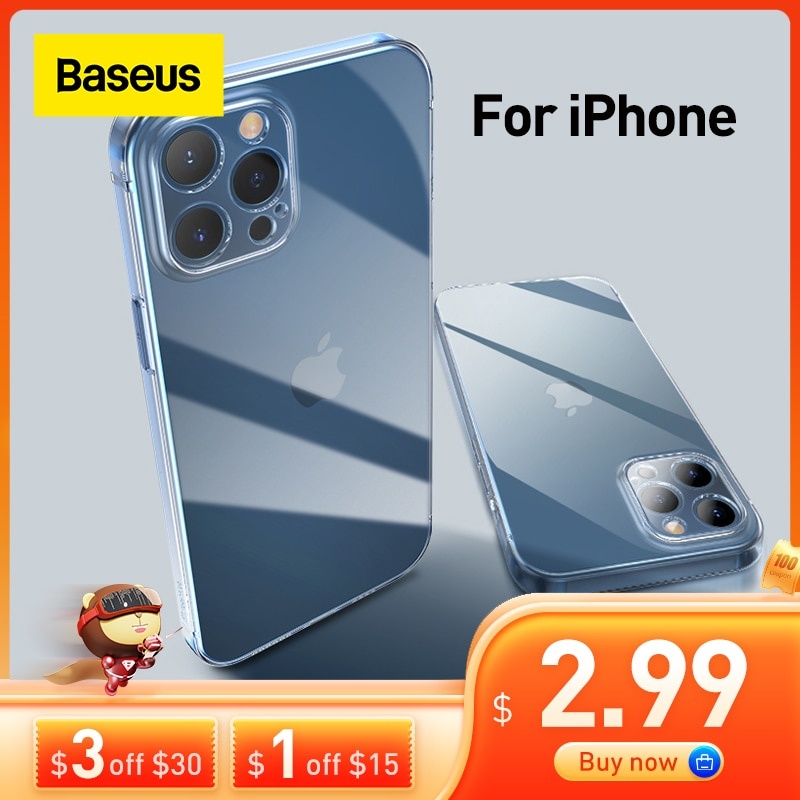 Чехол для телефона Baseus для iPhone 12 11 13 Pro Max Mini Back Case Полная защитная крышка для объектива для iPhone 13 Прозрачный чехол фото 1