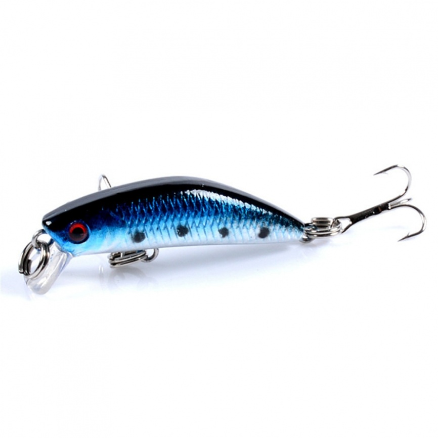 1 шт., плавающая рыболовная приманка Minnow, 4,5 см, 2,8 г, реалистичные пластиковые воблер, воблеры, 3D глаза, искусственная жесткая приманка для ловли карпа фото 1