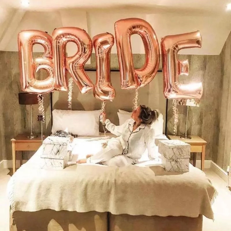 5 шт. розовое золото Bride To Be письмо фольгированные шары свадебные украшения Baby Shower День Святого Валентина вечерние невеста любовь подарочные поставки фото 1