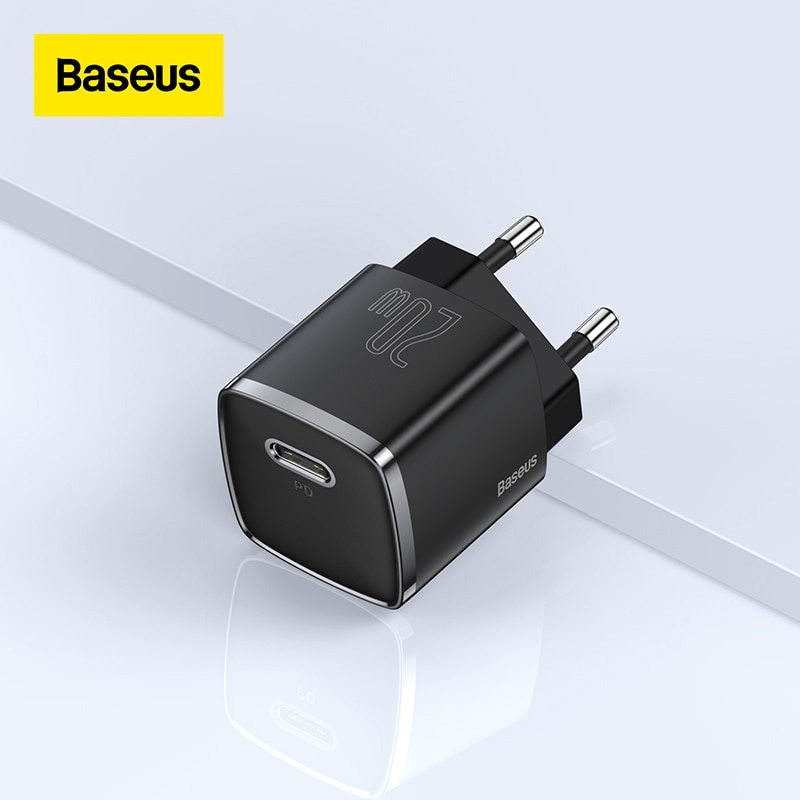 Зарядное устройство Baseus USB Type C 20 Вт Портативное зарядное устройство USB C Поддержка быстрой зарядки типа C PD для iPhone 12 Pro Max 11 Mini 8 Plus фото 1