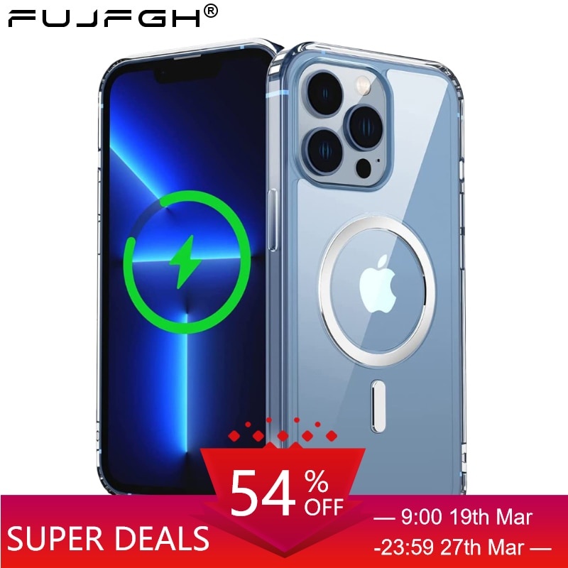 Оригинальный магнитный чехол для беспроводной зарядки Magsafe для iPhone 12 11 13 Pro MAX Mini XR X XS MAX 7 8 Plus SE2, противоударный чехол фото 1